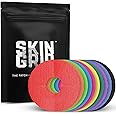 Skin Grip Universal Adhesive Patches for CGM and Insulin Pumps with Cutout (20-Pack), 0.8-Inch Hole, Waterproof & Sweatproof for 10-14 Days, Glucose Monitor Patch, Diabetic Sensor Cover, Multi Color