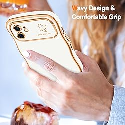 Hython for iPhone 12 Case Cute Curly Wave Frame