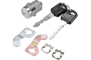 A ABSOPRO Door Lock Cylinder with 2 Keys No.15298924 Front Left Or Right Door Lock Tumbler for Chevy Silverado 2500 2001-2004