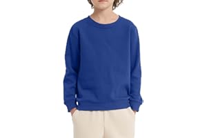 Lesteco Kids Cotton Sweatshirt Toddler Long Sleeve Fall Tops Crewneck Thin Pullover Sweatshits for Boys and Girls（Age 2-14）
