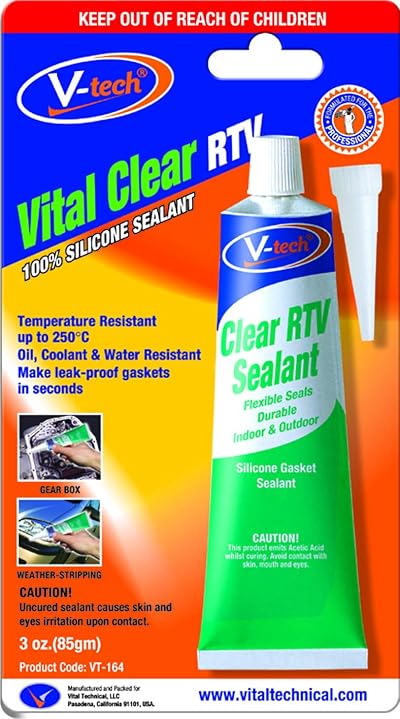 VTech Clear RTV Silicone Gasket Maker Sealant 250C 85gm Water Resistant