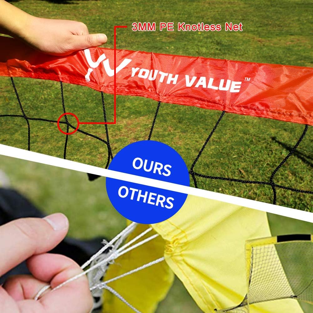 Youth Value Portable Soccer Goal w/Carry Bag for Kids and Teens, Foldable Soccer Net 6ft x 4ft, Set of 2 : Sports & Outdoors