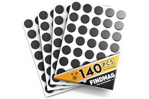 FINDMAG 140 Pcs Round Magnets with Adhesive Backing, Flexible Self Adhesive Magnets for Crafts, Small Sticky Magnetic Dots for Hanging Light Objects, DIY, School, Office, Home