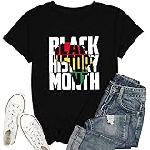 Black History Shirts Women Black History Month T-Shirt African American Culture Graphic Tee Tops