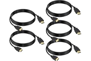VOROTHIN HDMI Cable 6 FT 5-Pack, 4K HDMI TV Cable 6FT, Shielded HDMI 2.0 CL3 Rated Cord for Smart Monitor with Streaming TV, 4K, 1080P@144Hz,ARC & CL3 Rated | for Laptop, Monitor, PS5, PS4, Xbox, Soundbar