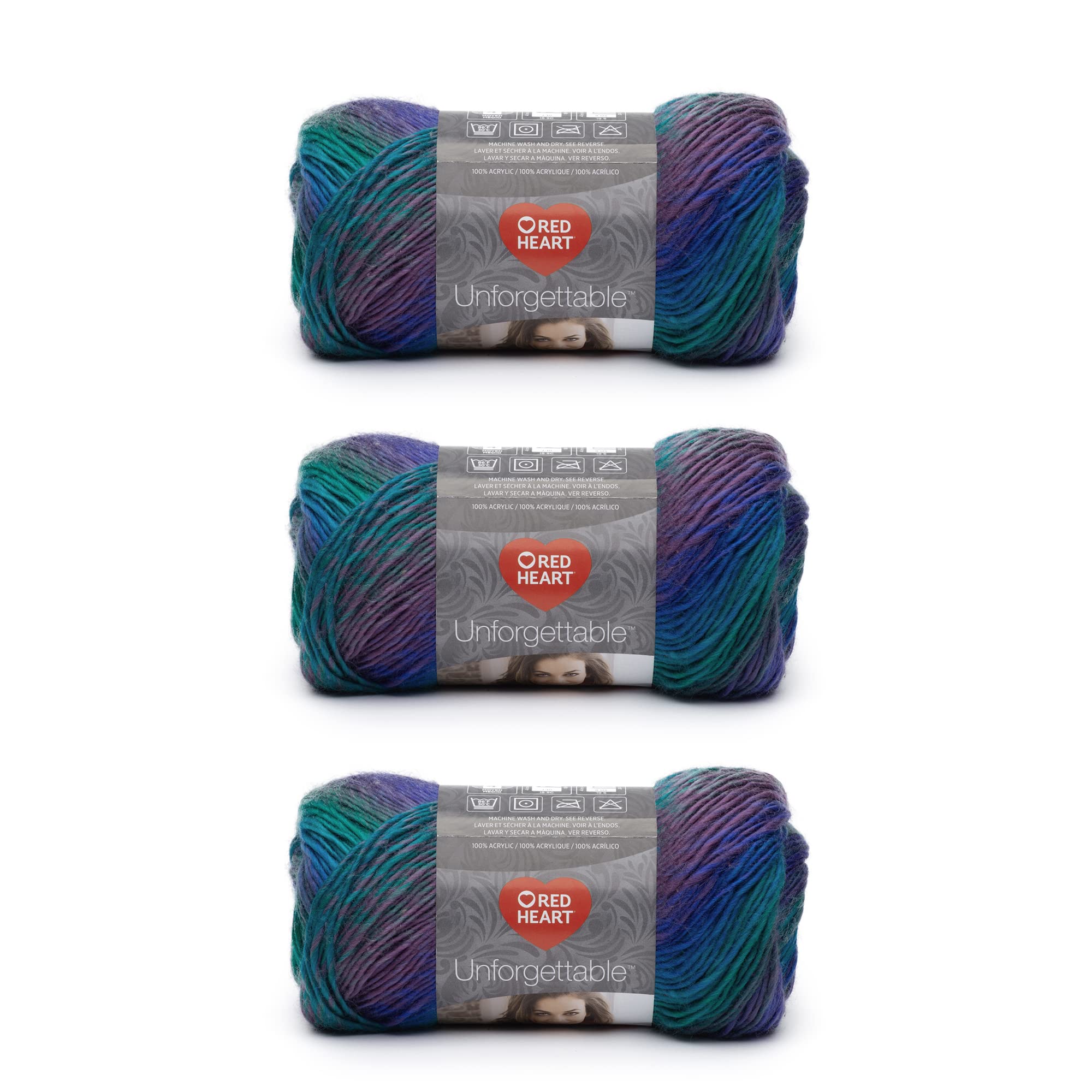 Red Heart Boutique Unforgettable Yarn, 3 Pack, Dragonfly 3 Count