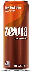 Zevia Zero Sugar Soda, Ginger Root Beer, 12 Ounce Sleek Can