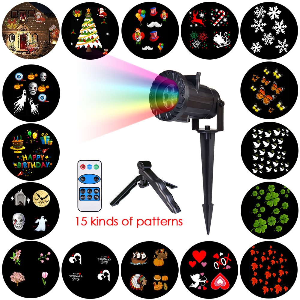 Luces de Proyector de Navidad LED Famtasme Lámpara de Proyección con Patrones