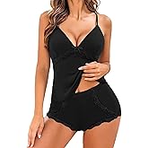 Avidlove Sexy Pajamas Set for Women Lace Modal Cute Lingerie Sets 2 Piece Cami Pj Shorts Set Sleepwear