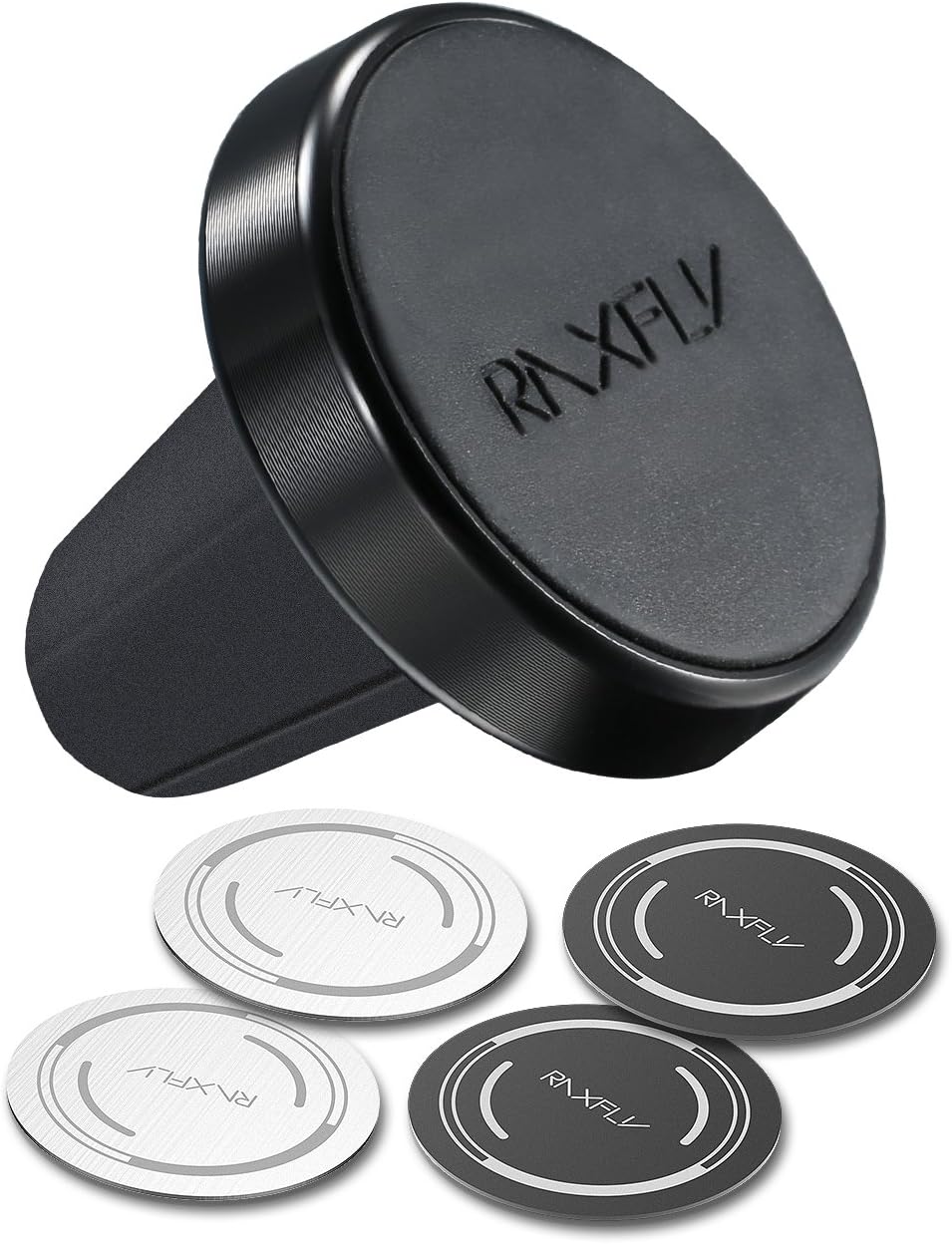 Car Phone Mount, RAXFLY Universal Magnetic Air Vent Mount Cradle Cell Phone Holder with 4 Metal Plate Mounts