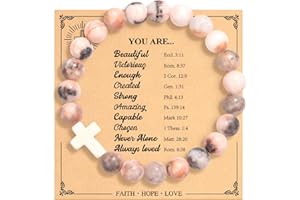 LAATUVA Christian Gifts for Women, Valentines Day Gifts for Her Cross Bracelet for Daughter/Granddaughter, Inspirational Religious Birthday Bracelet Gifts for Friends/Sister/Mom/Wife/Grandma/Godmother, Jesus Faith Jewelry for Women