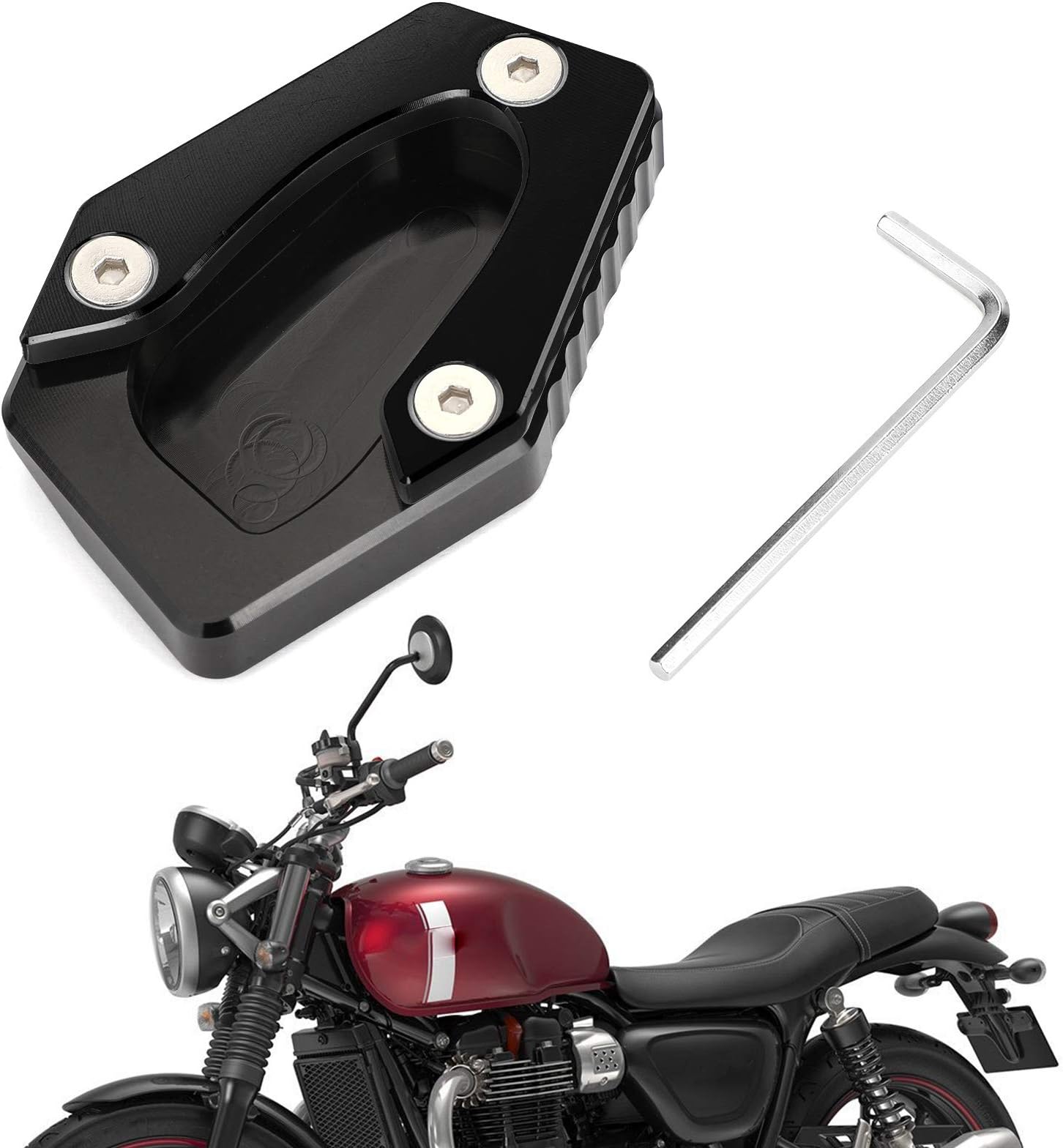 Areyourshop Side Stand Extension Kickstand Enlarger Plate For Trium-ph STREET TWIN 2016-2019