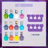 Townley Girl Disney Frozen 12 pc Kids Peelable Nail Polish Set w Toe Spacers view 2