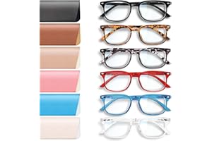 NOVIVON 6 Pack Reading Glasses +1.5 with 6 Cases – Blue Light Blocking Readers for Women & Men, Computer eye glasses, Cheaters