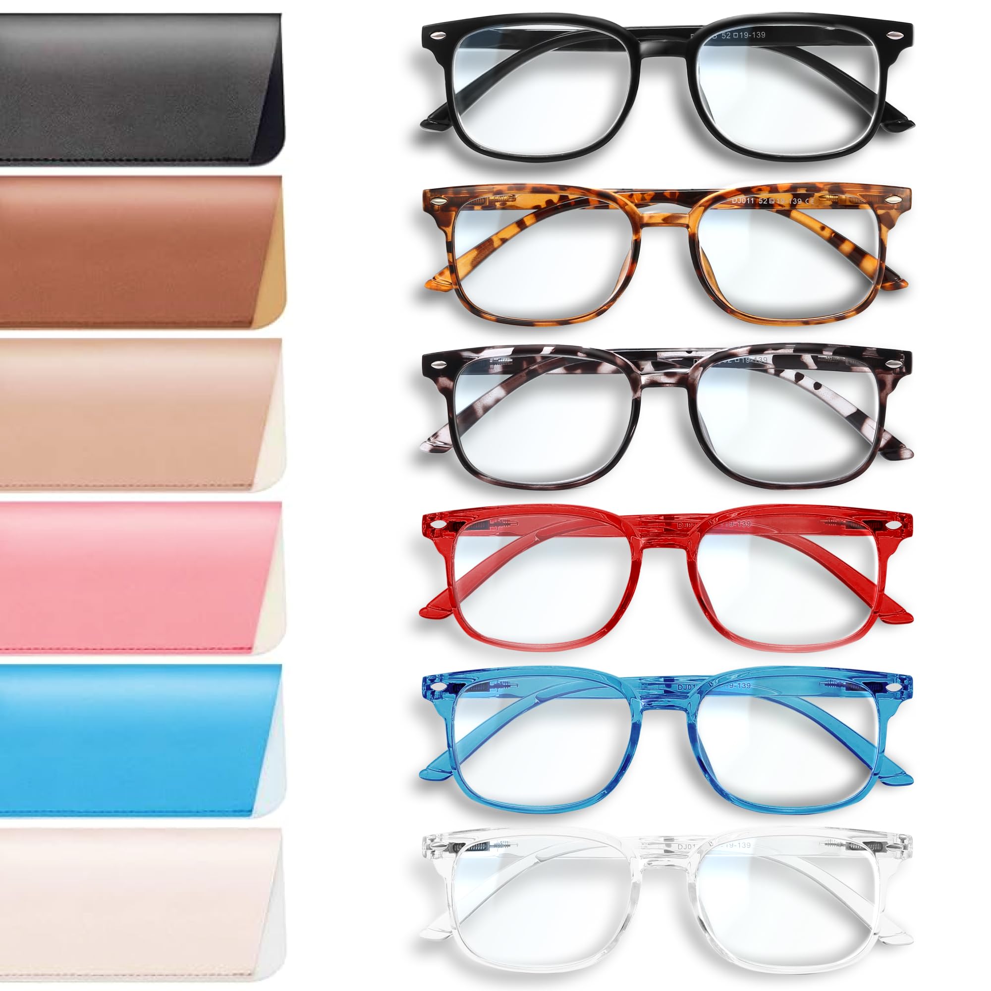 Photo 1 of NOVIVON 6 Pack Reading Glasses +2.75 with 6 Cases – Blue Light Blocking Readers for Women & Men, Computer eye glasses, Cheaters