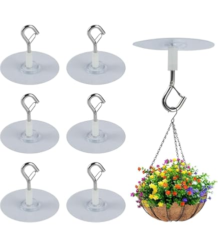 Ganchos De Techo O Pared De Hierro 68x50 Mm – Blanco, Para Plantas Colgantes O Linternas