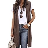 ZXZY Sleeveless Cardigans for Women Cozy Trendy Open Front Sweater Duster Long Vest