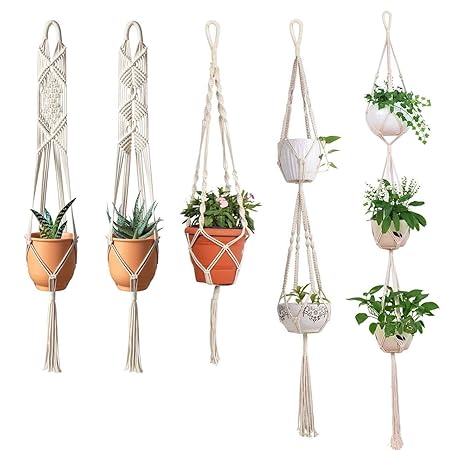 ecofynd Cotton Plant Hanger, White, 40 - 80 inches long, 5 Pieces