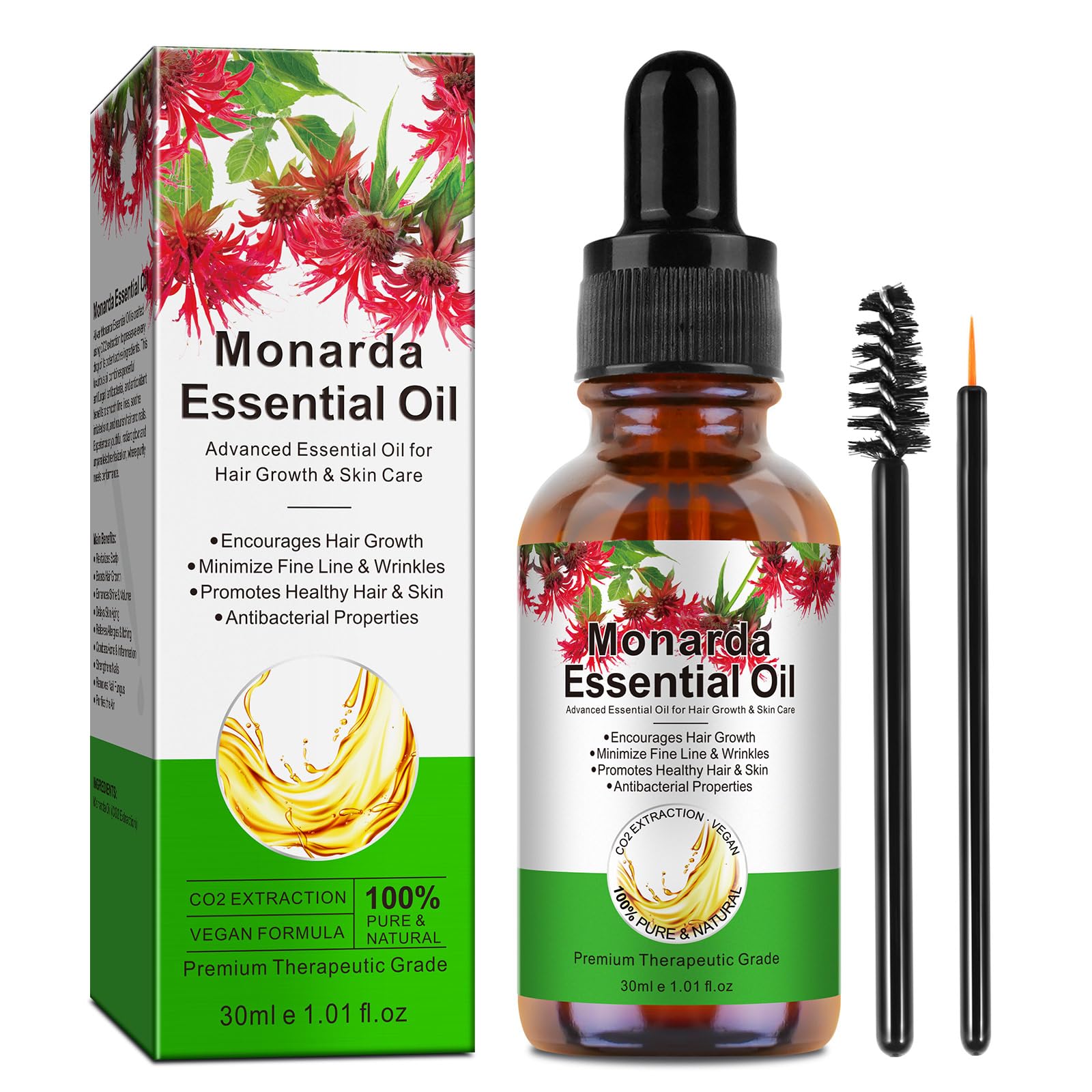 Monarda Oil,Monarda Essential Oil Skin Nourishing & Anti-aging, Reduce Facial Acne, Promoting Hair Growth & Nail Health, Relieve Skin Allergies & Itching, for All Skin Types 30ml