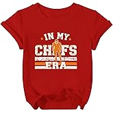 Toddler Football Shirt Game Day Shirts for Girls Boys Fans Tees Heart Graphic Short Sleeve Tops Football Team Gifts