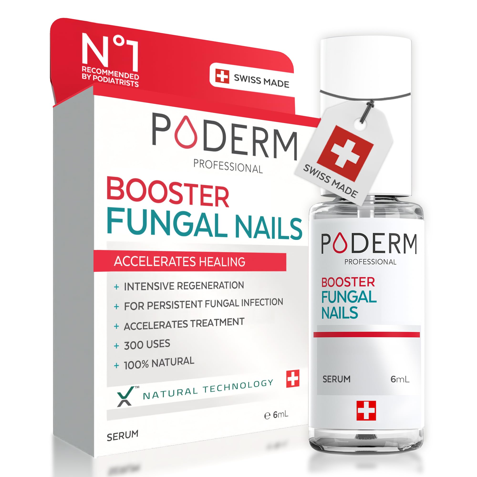 PODERM - FUNGAL NAIL TREATMENT FOR TOENAILS EXTRA STRONG - Works from DAY 1 - Enriched with Tea Tree and 100% Natural Ingredients - N°1 Recommended by Podiatrist - Swiss Made