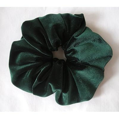Hunter Green Velvet Hair Scrunchy-Large - Made in the USA