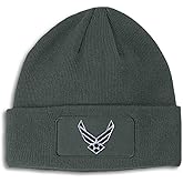 Speedy Pros Patch Beanie Air Force Emblem Embroidery Skull Cap Hats for Men & Women Acrylic Winter Hats One Size