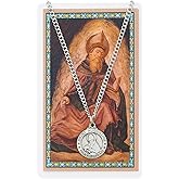 St Augustine Prayer Card With Medal Saint Catholic Christian Pendant Charm Patron