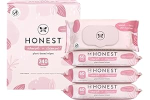 The Honest Company Nourish and Cleanse Naturally Scented Wipes Cleansing Multi-Tasking 99% Water Plant Based Hypoallergenic Sweet Almond 240 Count