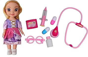 Toyshine 9 Inches Realistic Princess Doctor Baby Doll Girl with Doctor Set, Color May Vary
