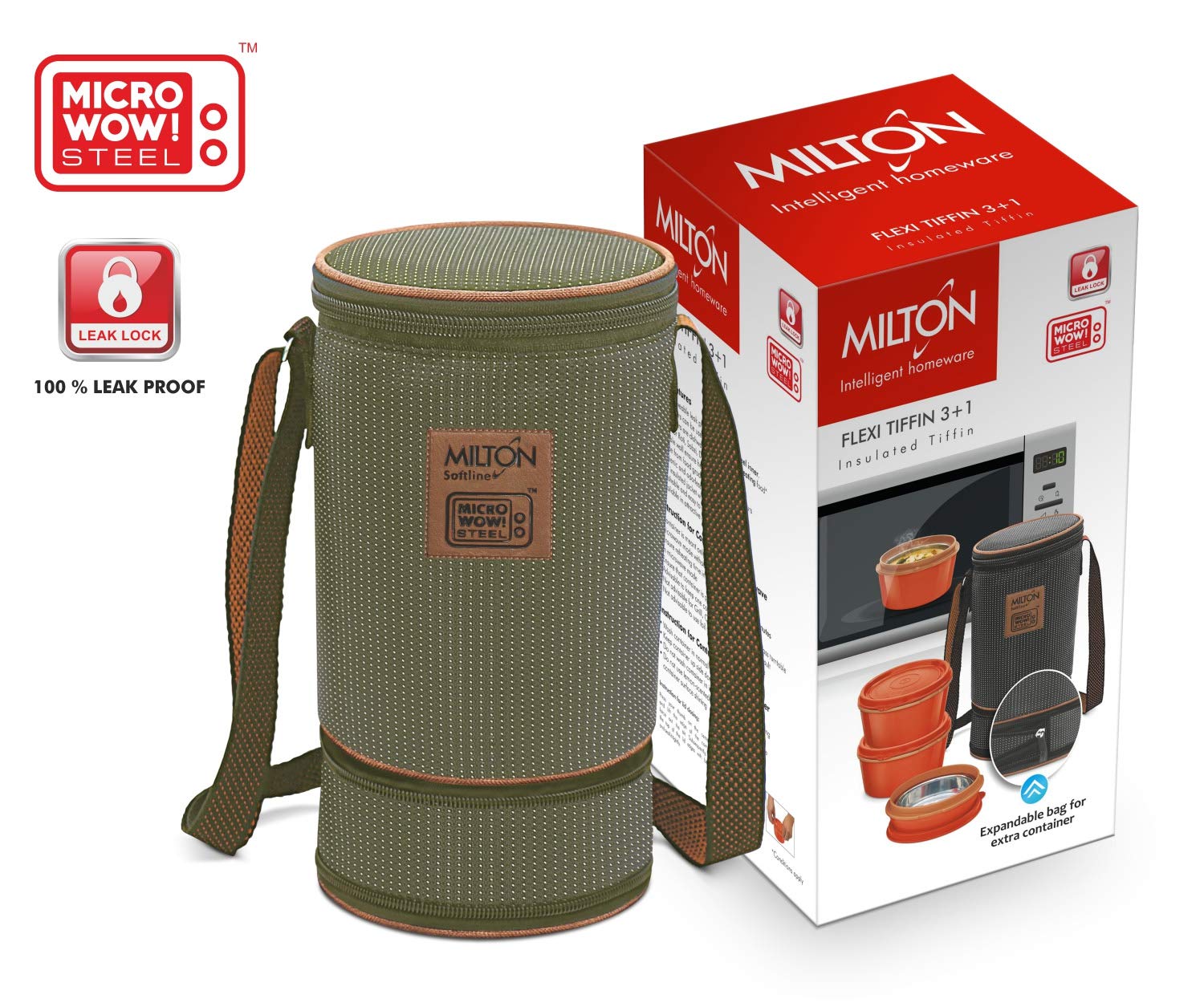 milton flexi insulated tiffin 4 containers