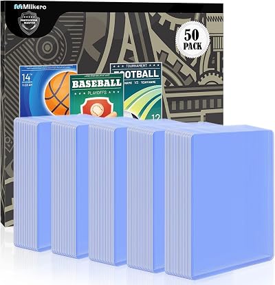 Mlikero 50 Pcs Hard Card Sleeves 3 x 4 Inches Thick 35pt Card Protectors