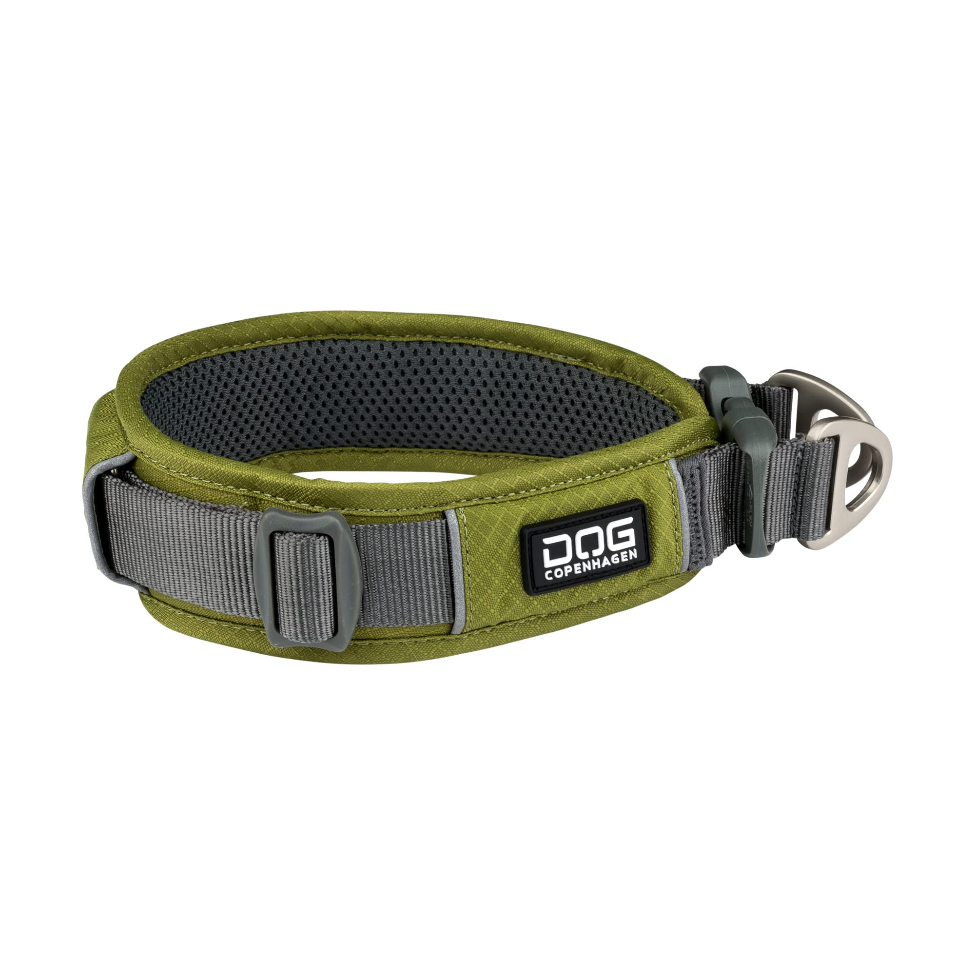 DOG Copenhagen Urban Explorer Collar 2.0 - Padded Dog Collar - Reflective - Comfortable, Hunting Green, Size LXL