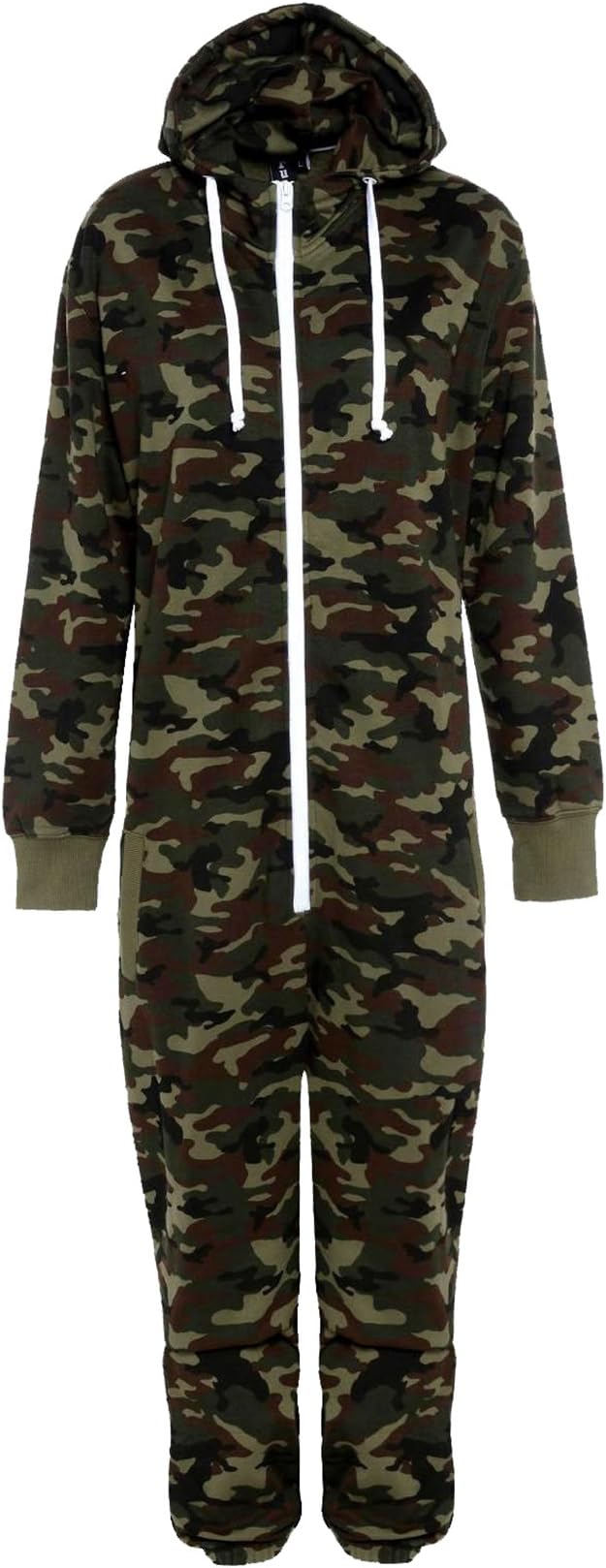 Zaif & Hari Mens Camo Camouflage Onesie Hooded Zip Onesies Playsuit All in One Piece Jumpsuit Nouvelle Adult Onesie S M L XL