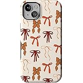 Casely iPhone 15 Case | Fall Girlie | Pumpkin Spice Bows | Bold Protective Design | MagSafe Compatible Design