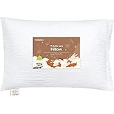 KeaBabies Toddler Pillow with Pillowcase – 13x18 Soft, Breathable Organic Cotton Muslin Kids Pillow for Sleeping, Travel, Preschool Nap, Small Bed, Toddler Age 2 Year Old to 5 (Soft White)