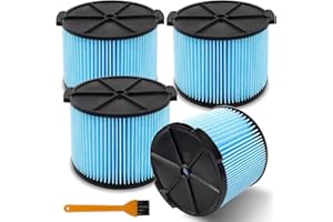 DENTEGO 4 Pack VF3500 Replacement Filter for Shop Vacuum 3-4.5 Gallon Wet Dry Vacuums, 3-Layer Filters for WD4050, WD3050, WD4080, WD4522, 4000RV, 4500RV