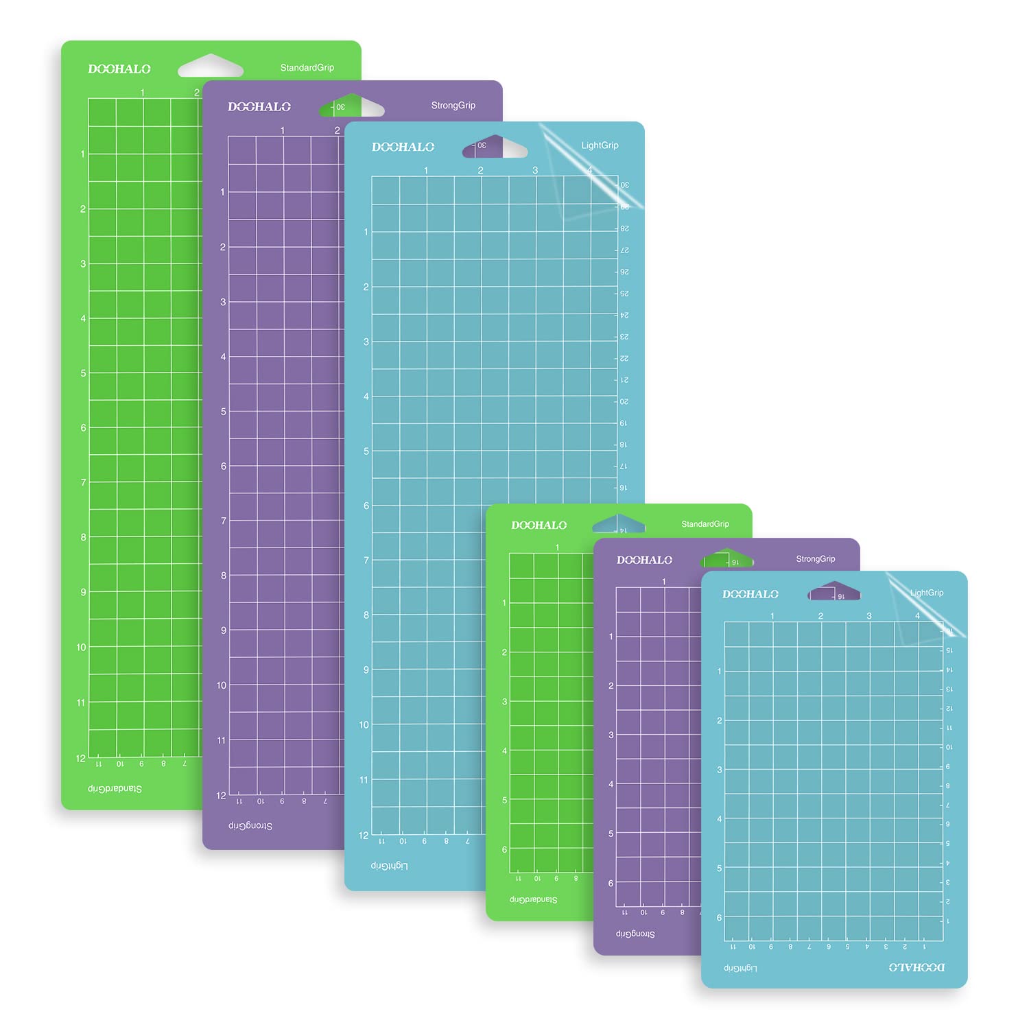 DOOHALO Cutting Mat Compatible with Cricut Joy Machine 3 Pack Replacement Adhesive Cut Mats (Green Purple Blue (Total 3 Small+3 Big Mats), 4.5