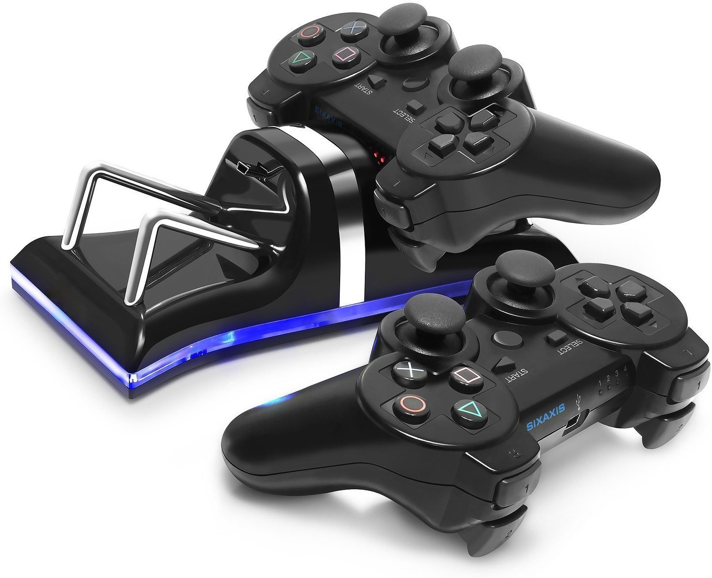 LeSB Dual Docking Station Dock Cargador Mandos para Playstation 3 PS3/ PS3 Slim Gamepad