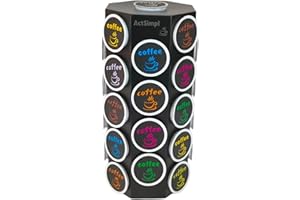 Compact Sturdy Metal K Cup Holder, Stylish and Modern Designed Coffee Pod Carousel, K Cup Storage Organizer, 36+1 Pods Capaci