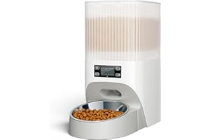 Faroro 4L/17 Cups Automatic Cat Feeder, Cat Food Dispenser with Portion Control, 1-6 Meals Per Day, 30s Voice Recording, Dual Power Supply for Cats and Small Dogs