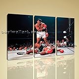 Muhammad Ali Boxing Sonny Liston Sports Single Canvas Wall Art Picture Print, Large Sport Wall Art, Bedroom, Midnight Express