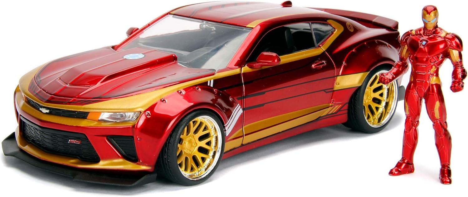 MARVEL IRONMAN 2016 CHEVY CAMARO SS 1:24 SCALE DIE-CAST CAR, Multi-coloured