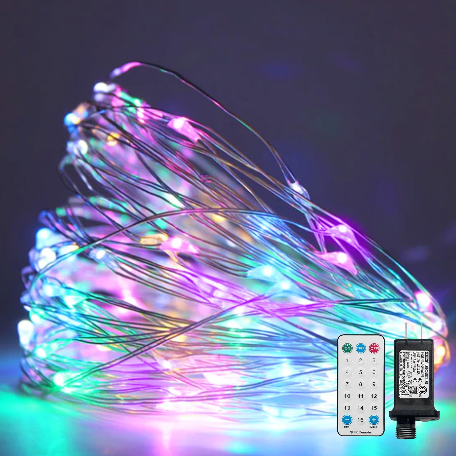 LAMPHOME Easter Fairy Lights Plug in, 33Ft 100 LEDs Waterproof Twinkle Firefly Lights, Adaptor Included Starry String Light for Wedding Christmas Patio Garden Decoration, Pastel Multicolor