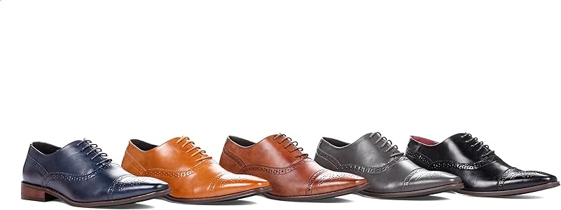 signature men's brogue cap toe oxford dress shoes