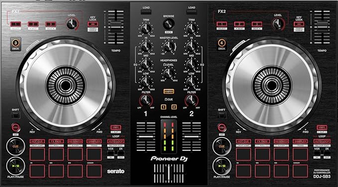 Amazon Com Pioneer Dj Dj Controller Black Ddj Sb3 Musical Instruments