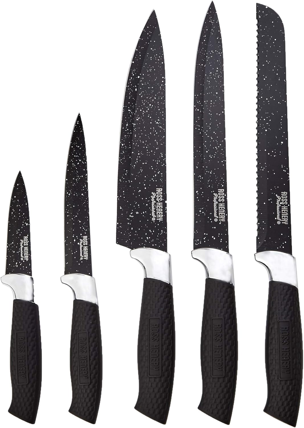 Ross Henery Professional Knives, 5 Piece kitchen knife set in on a