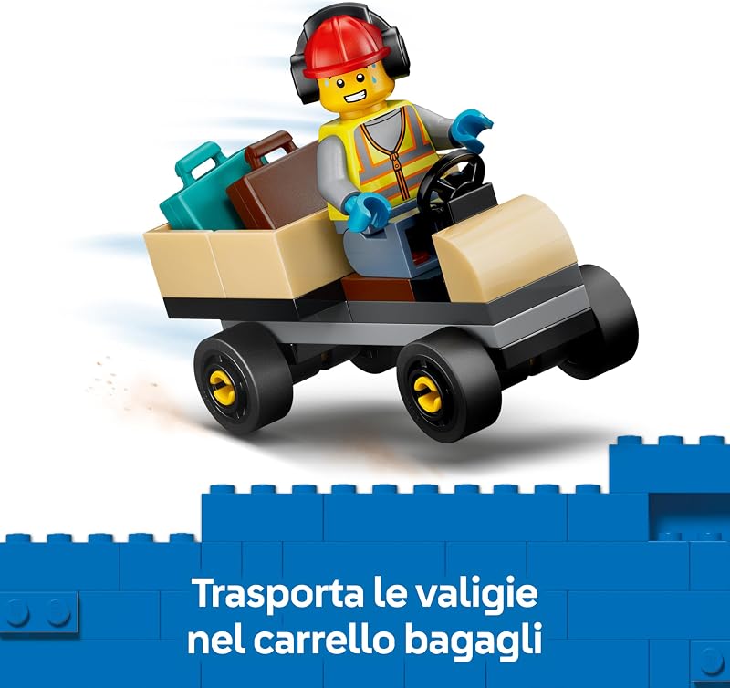City Jet Passeggeri - Modellino di Aereo Giocattolo da Costruire con 4 Minifigure e Accessori da Viaggio - Giochi Didattici - Idea Regalo di Compleanno per Bambini da 4 Anni in su - 60492
