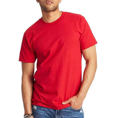 Hanes Mens Beefyt T-shirt, Heavyweight Cotton Crewneck Tee, 1 Or 2 Pack, Available In Tall Sizes Fashion-t-shirts, Deep Red - 1 Pack, Small US