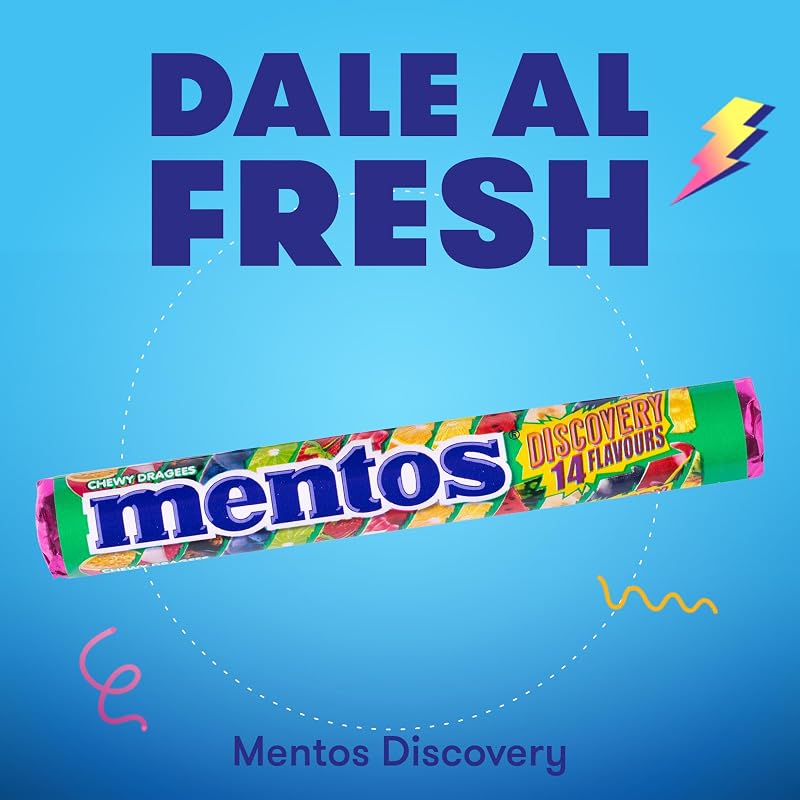 Discovery Roll, Rebuçados Mastigáveis, Sabores Variados, Embalagem de 20 unidades